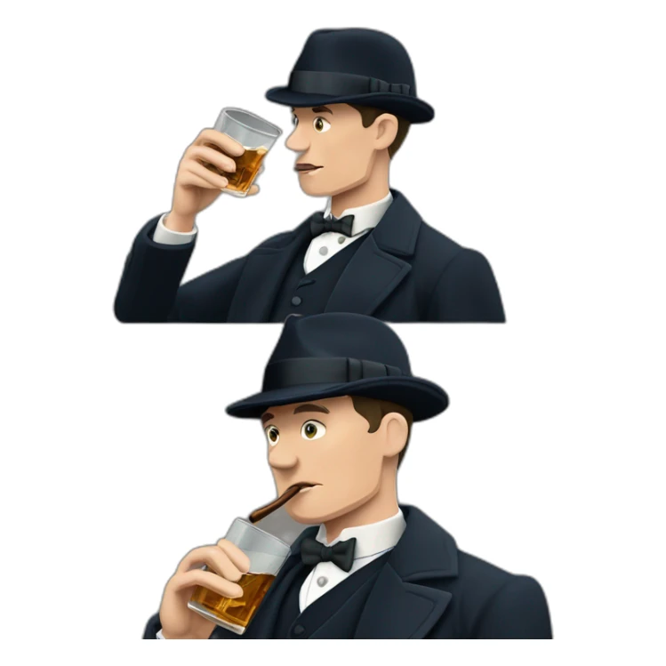 Tommy shelby peaky blinders drinking whisky sticker