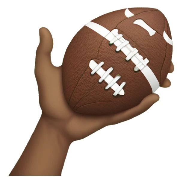 Football with a hand that is missing a pinkie sticker