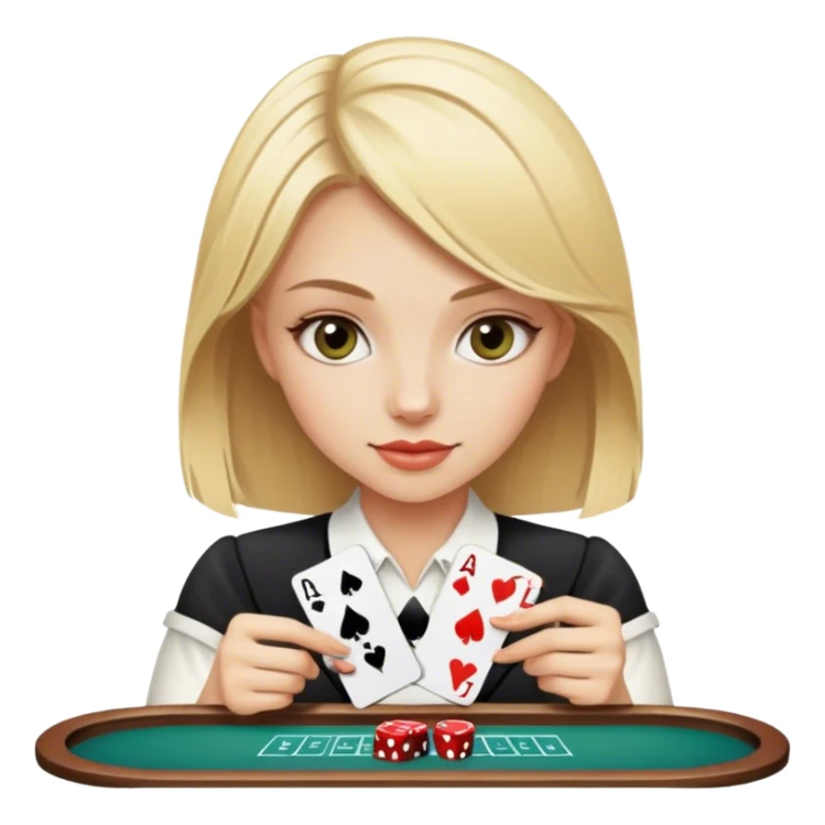 Blonde girl playing blackjack sticker