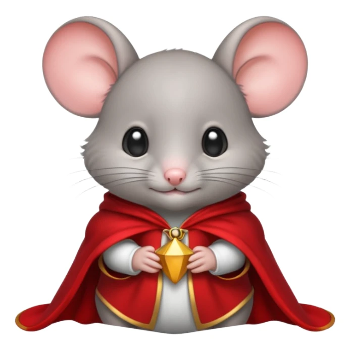 baby grey mouse, in magic red cloak sticker