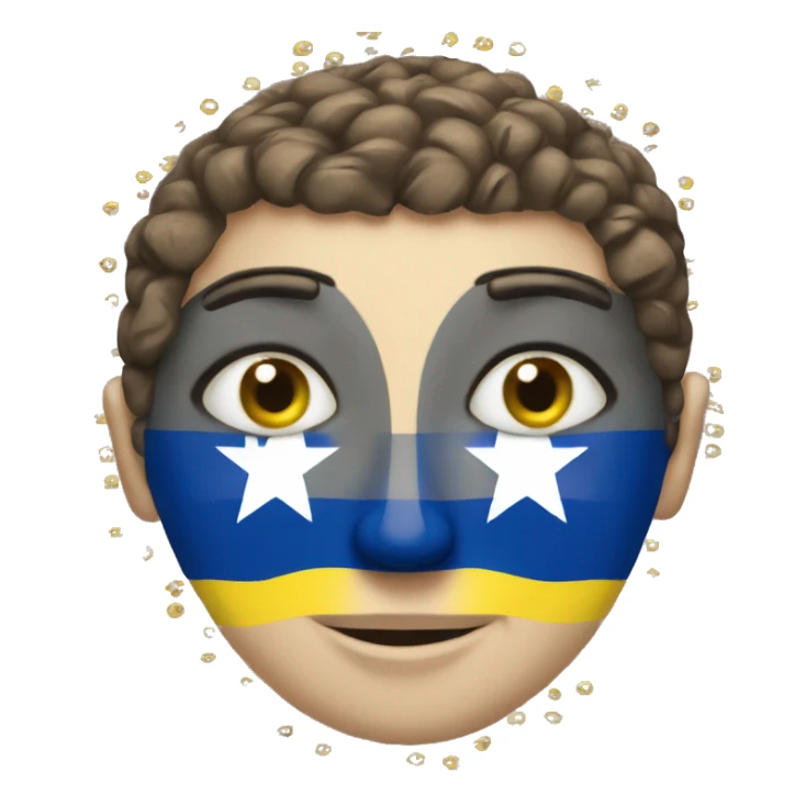 Emojis with heart eyes but in the eyes there is a bosnian flag sticker