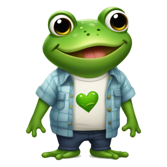 Frog wearing a shirt saying ‘i love Fero’ sticker