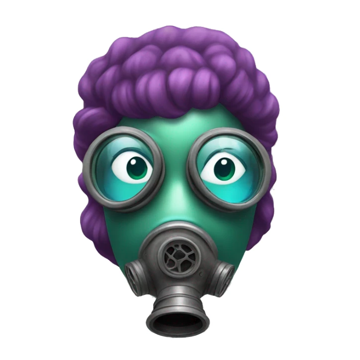 Mermaid with a gas mask sticker