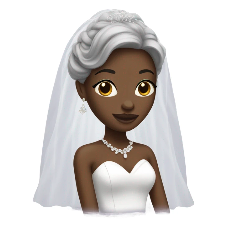Black lady with long hair in a wedding dress sticker