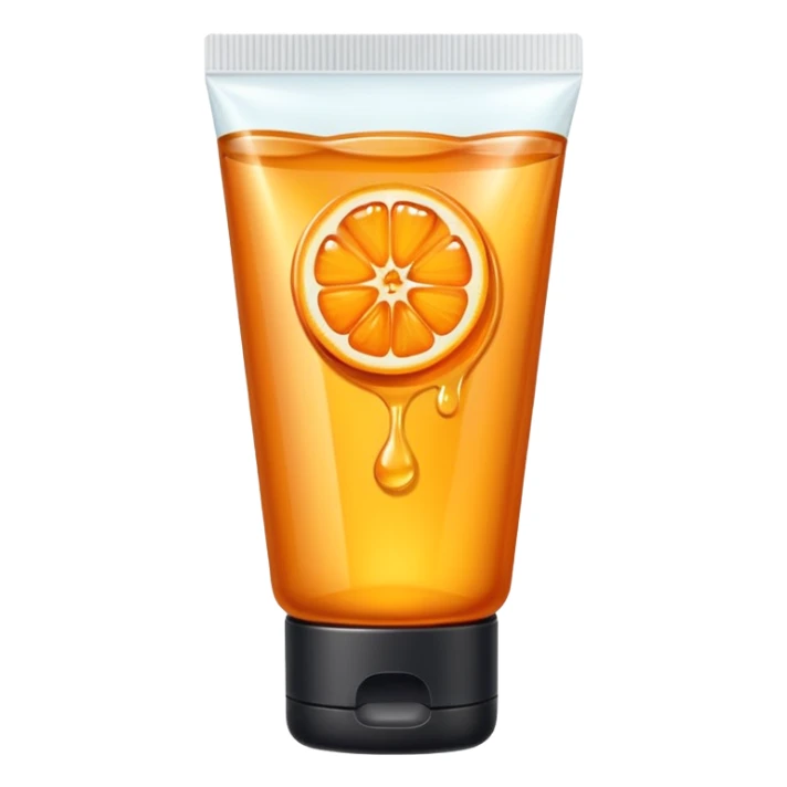 a skincare tube with orange honey inside sticker