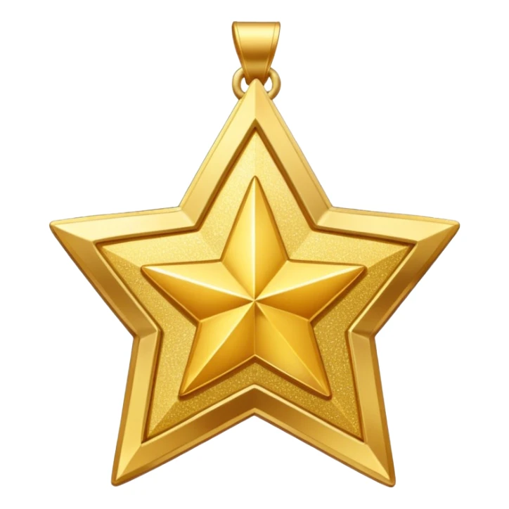 a glittery golden star-shaped medal  sticker