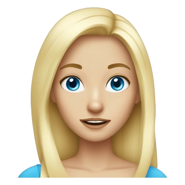 blonde girl with blue eyes taking a selfie sticker