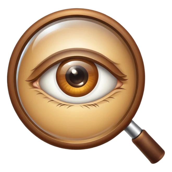 An eye looking through a magnifying glass sticker