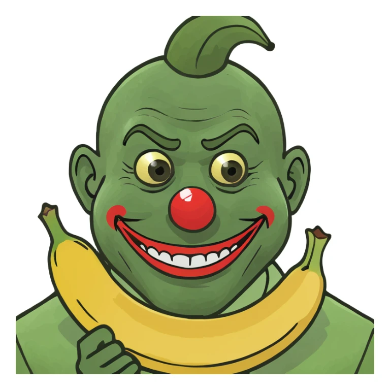 Gross banana with clown  costume  sticker