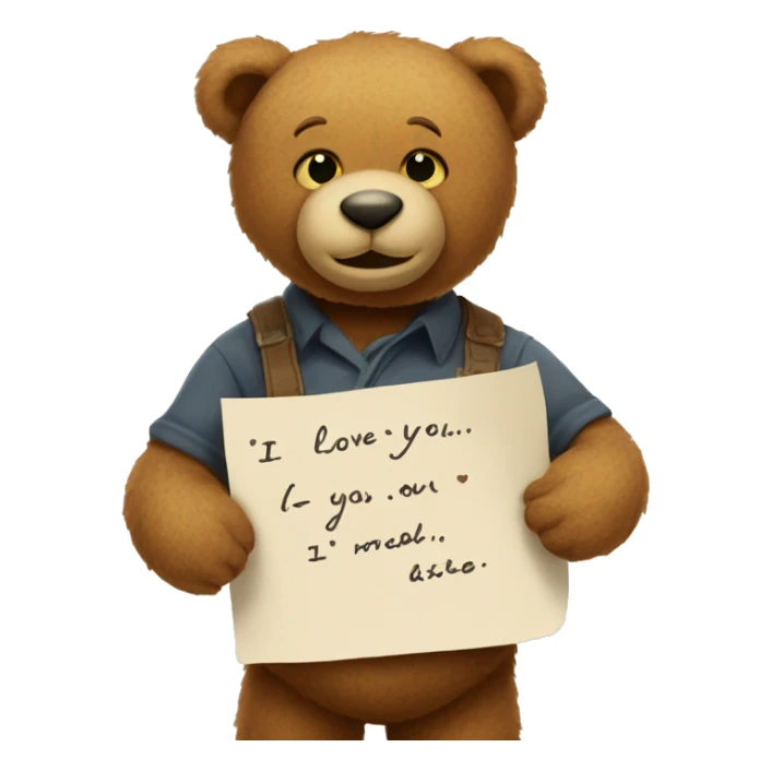 Teddy bear holding note “i love You Dimpal” sticker