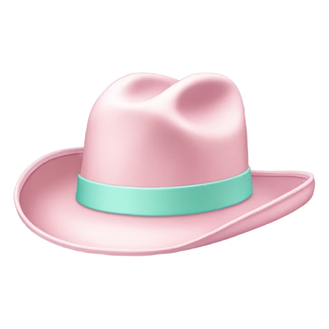 Pastel pink cowboy hat with sea foam coloured band sticker