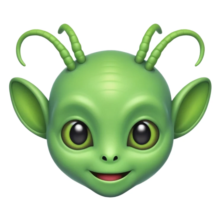 The face of a cute alien with two antennae and two eyes sticker