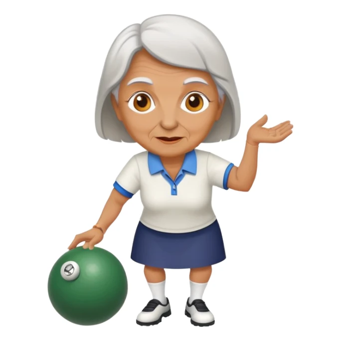 Older Lady playing lawn bowls sticker