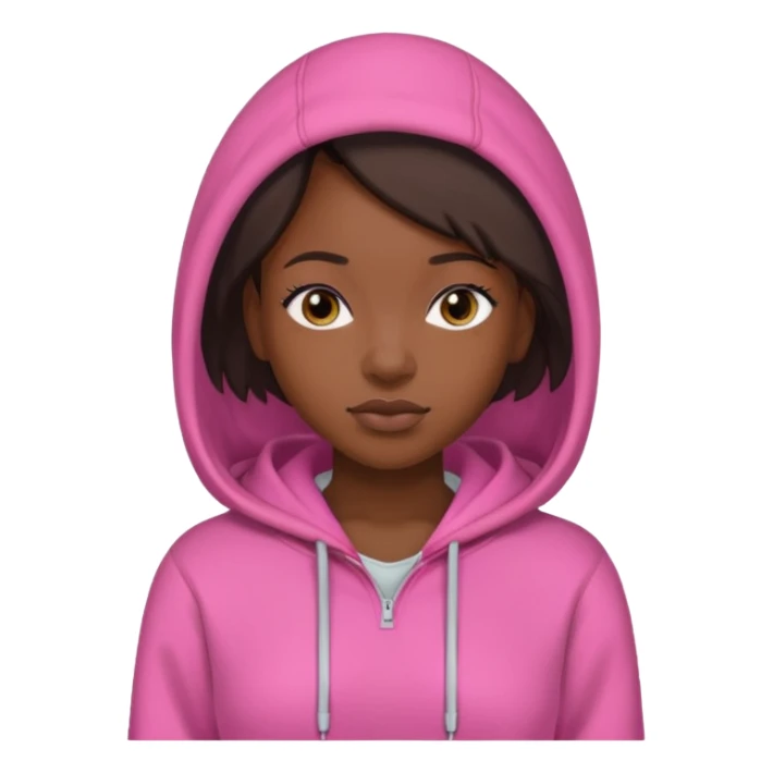 black woman in pink hoodies sticker