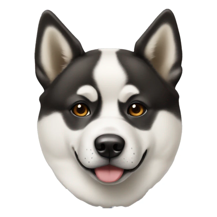 cute american akita black spot on each cheek sticker