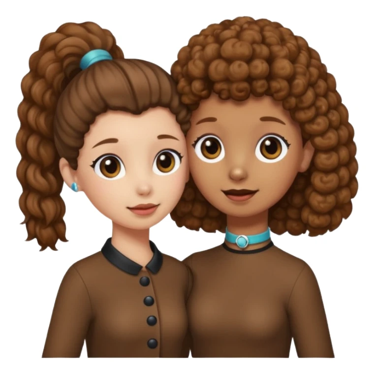 Brown poodle say goodbye with Asia ponytail girl sticker