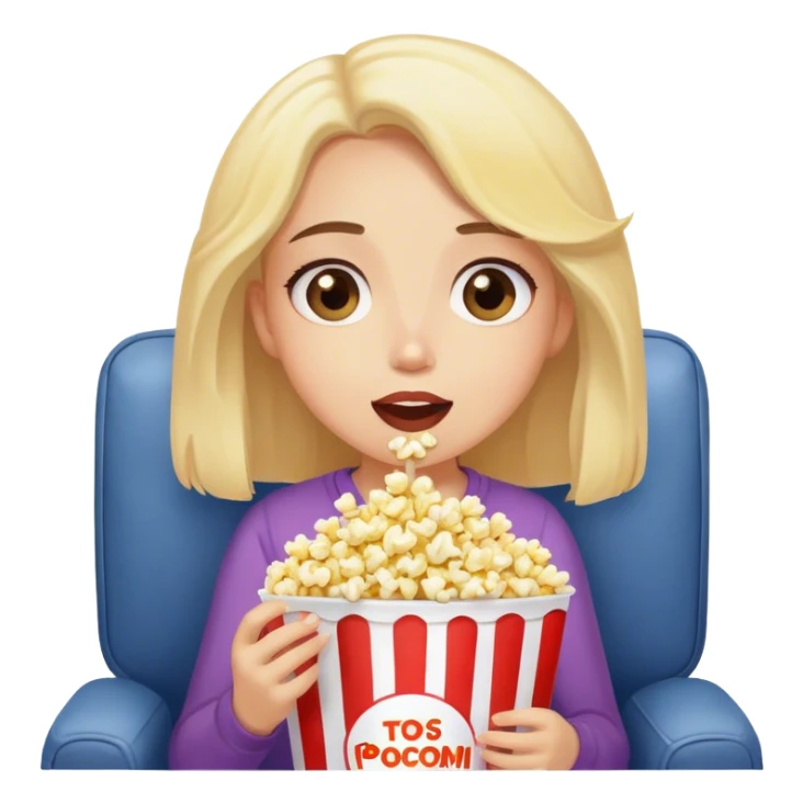 Girl Eating popcorn and watching tv sticker