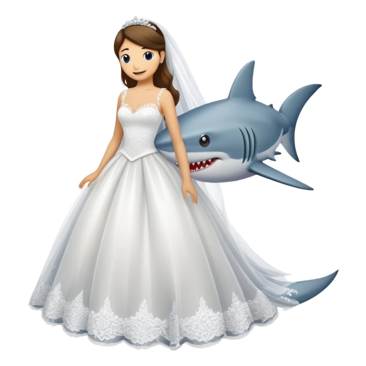 Shark with a wedding dress  sticker