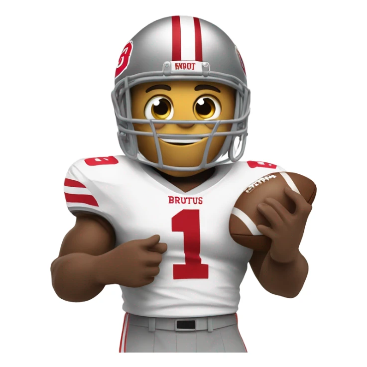 Brutus the buckeye with the national championship  sticker