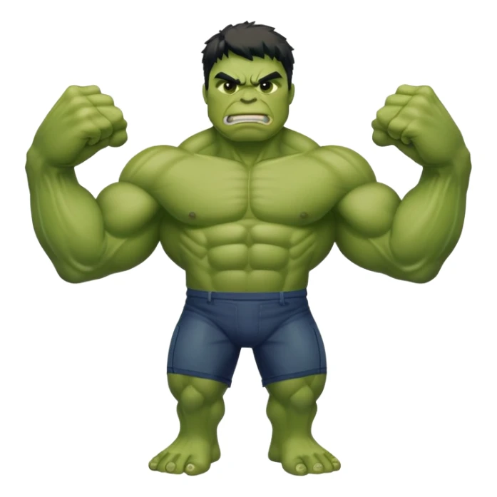 hulk superhero green muscular sticker