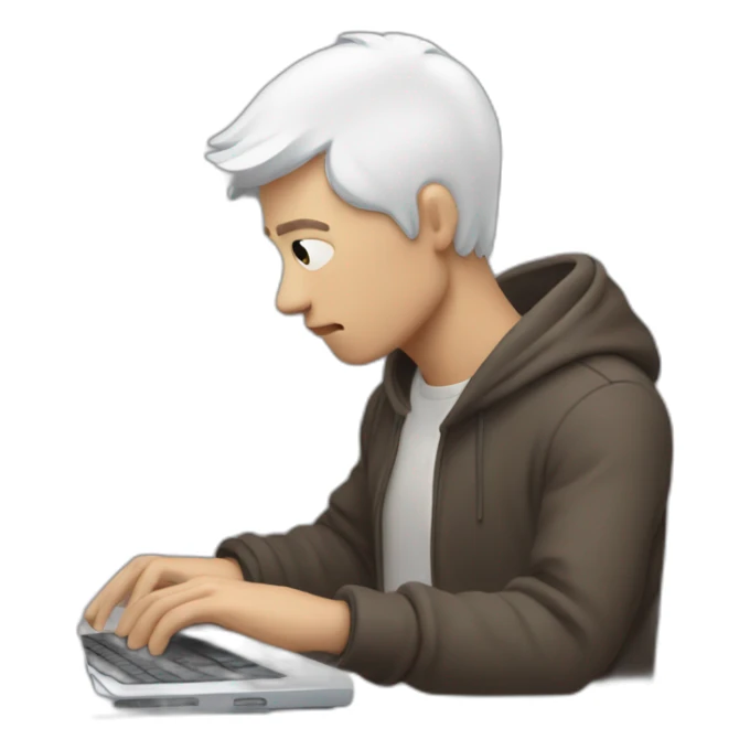 dumb human failing to use computer who is white sticker