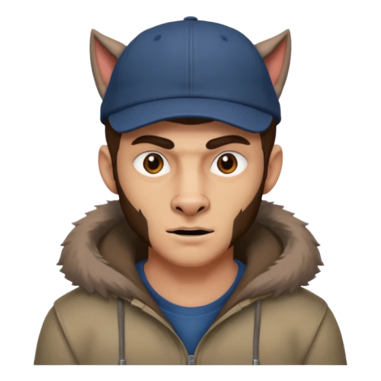 Un hombre lobo tenga gorra sticker