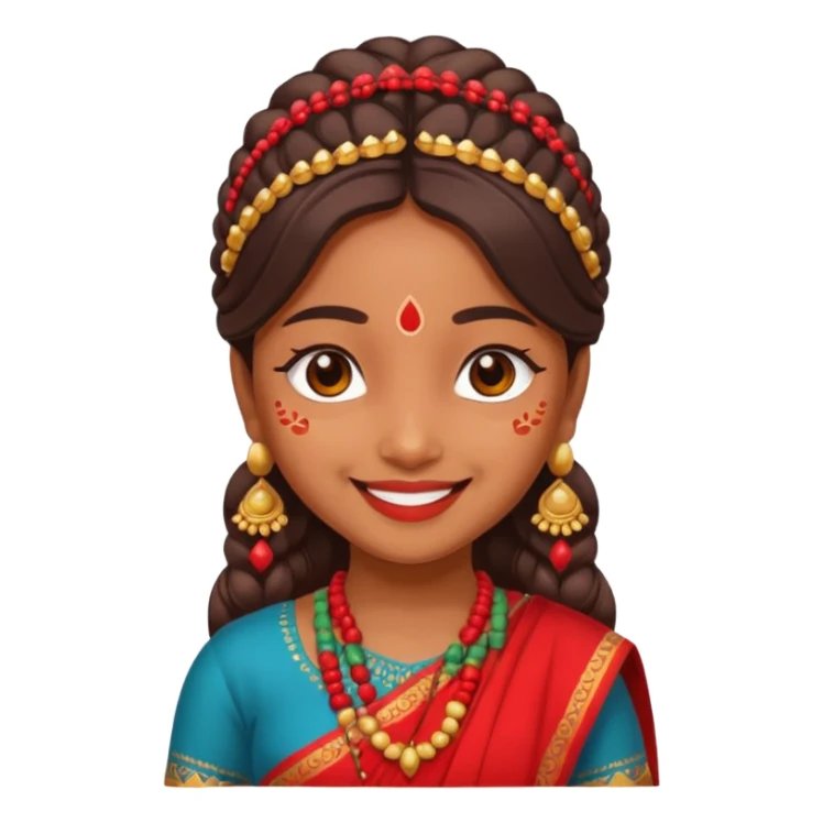 an ios genmoji for a cute indian girl sticker