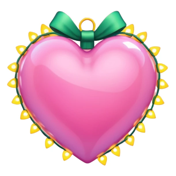 Pink heart wrapped in Christmas lights  sticker