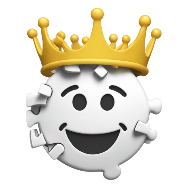 Puzzle piece crown with smile 3dPuzzle piece crown with smile 3d sticker