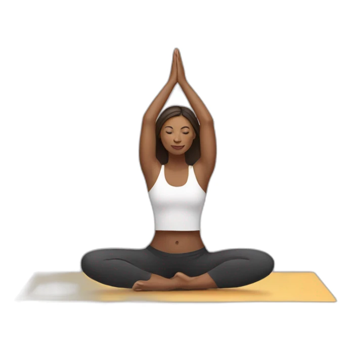 a woman doing yoga and working in tech sticker