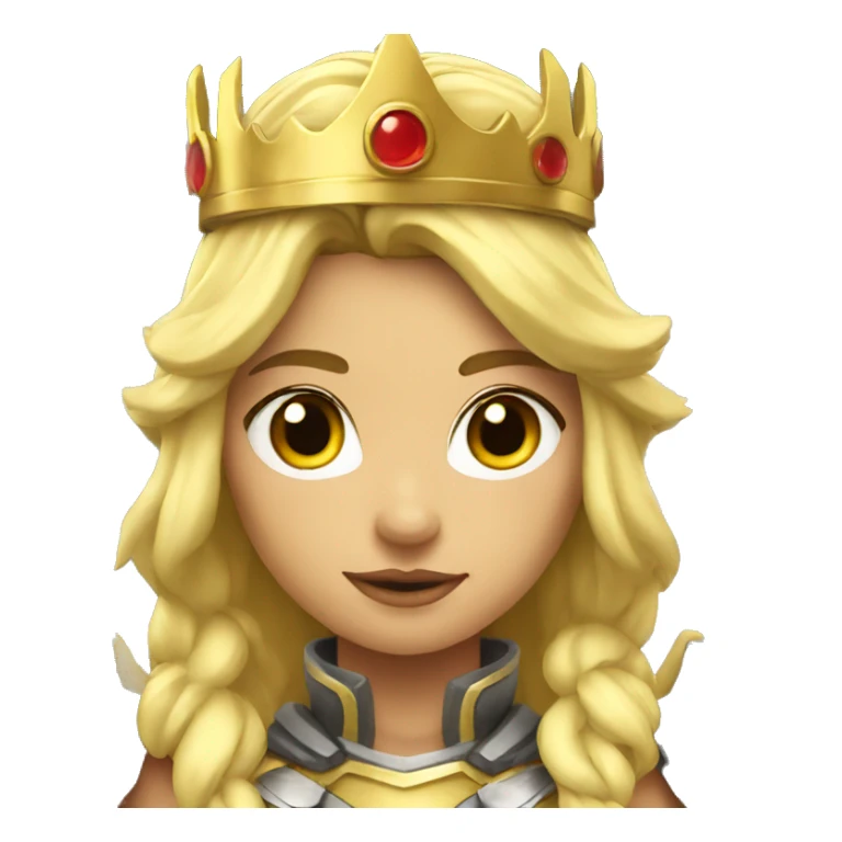 Blond Valkyrie full body with crown and wings sticker