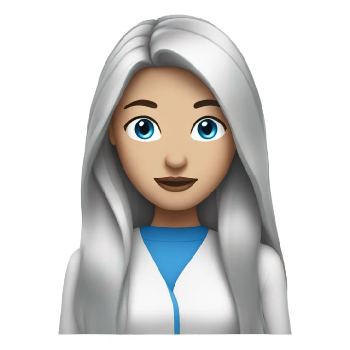 Woman with long black hair, blue eyes sticker