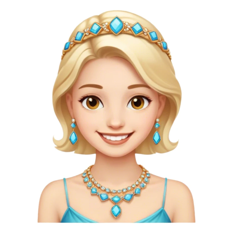 smiling girl with jewelry sticker