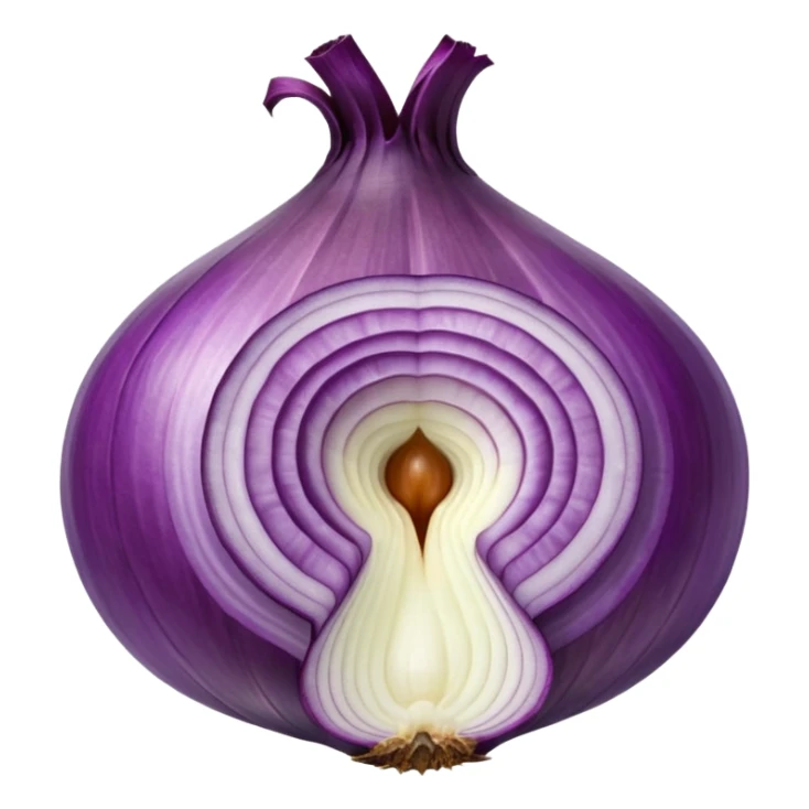 inside of a purple onion showing the concentric rings sticker