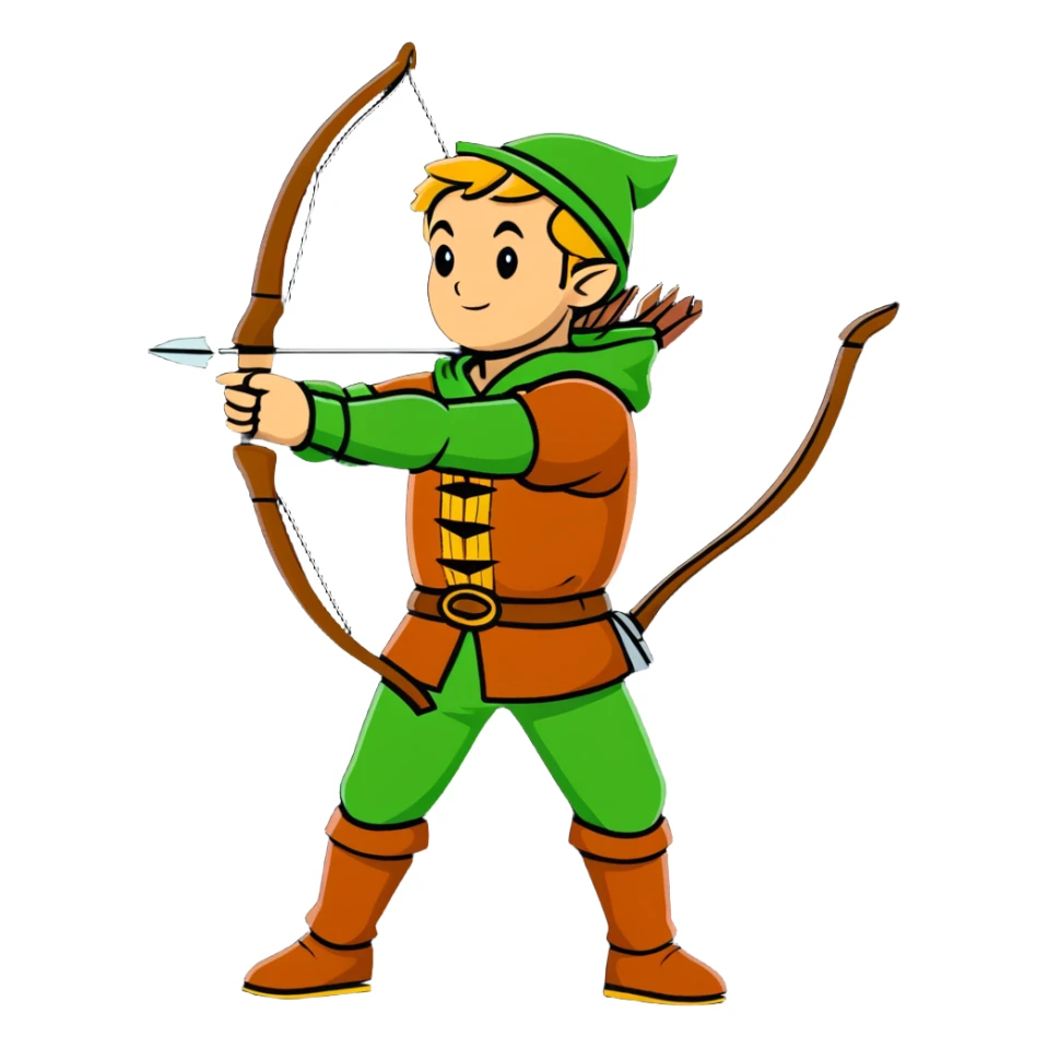 Robin Hood archer in Sherwood Forest sticker
