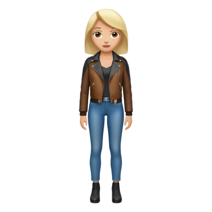 Women in leather jocket, full body, different color, close up sticker