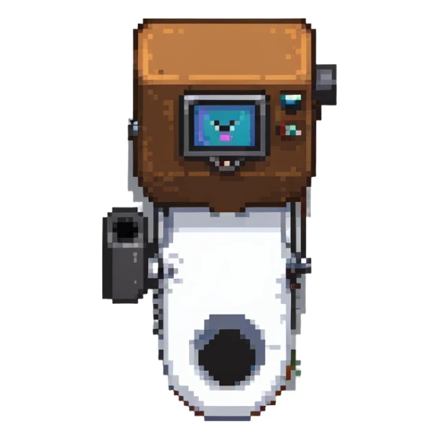 skibidi toilet character, toilet with camera head sticker