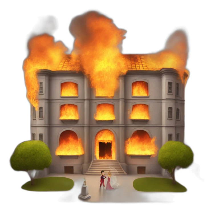 Wedding Of the Building is Burning on Fire sticker