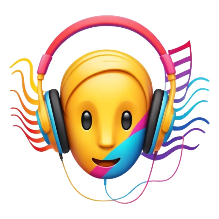 sound wave creature listening to music with headphones sticker