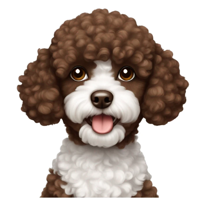 Chocolate brown and white toy poodle sticker