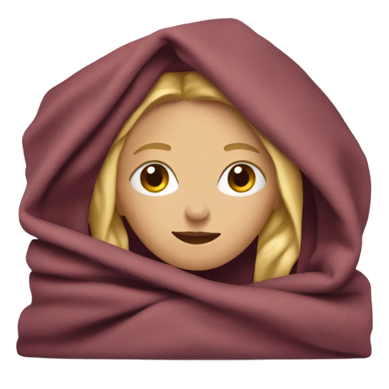 Blonde lady wrapped with a burgundy blanket  sticker