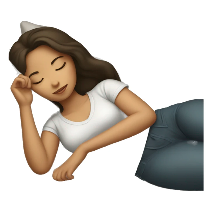 Brunette girl sleeping sticker
