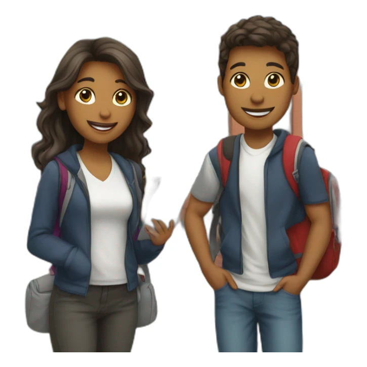 group of students in front of a school sticker