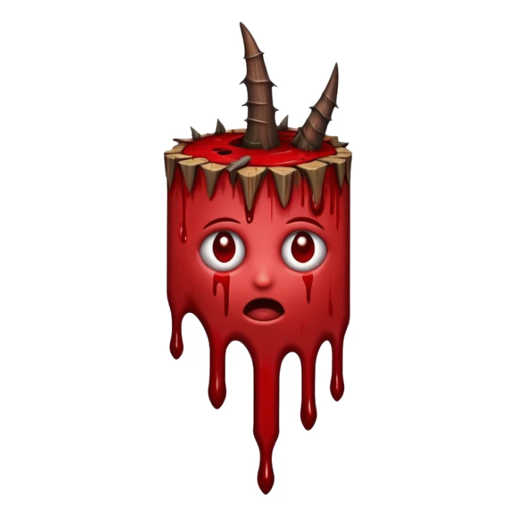 wood thorn with blood dripping from it  sticker