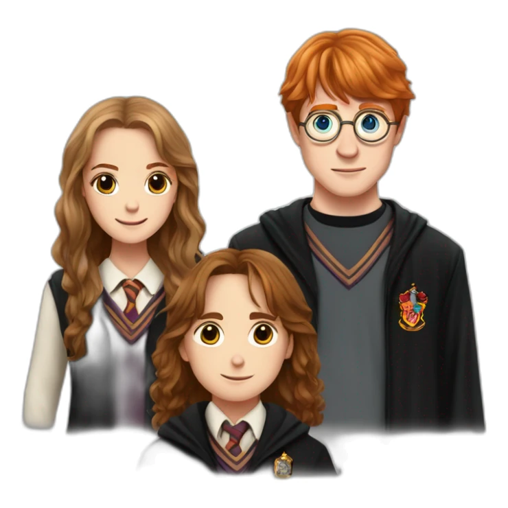 harry potter with hermoine granger and ron weasley sticker