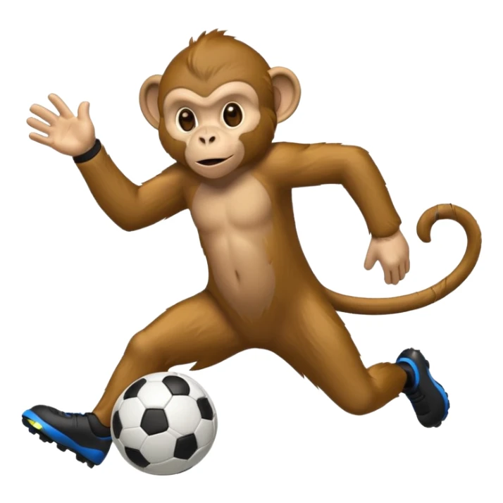 Quiero hacer a un mono jugando futbol sticker