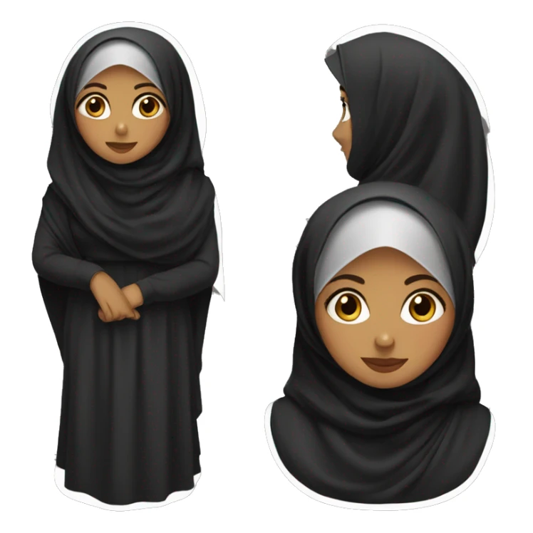 Hijabs girl with black dress  sticker