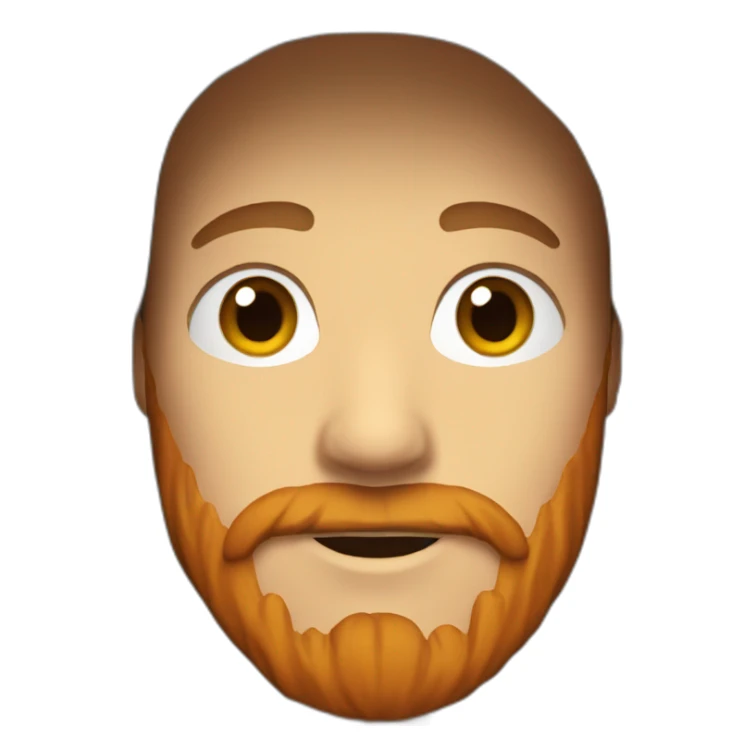 white male with a brown beard and an orange hoodie sticker