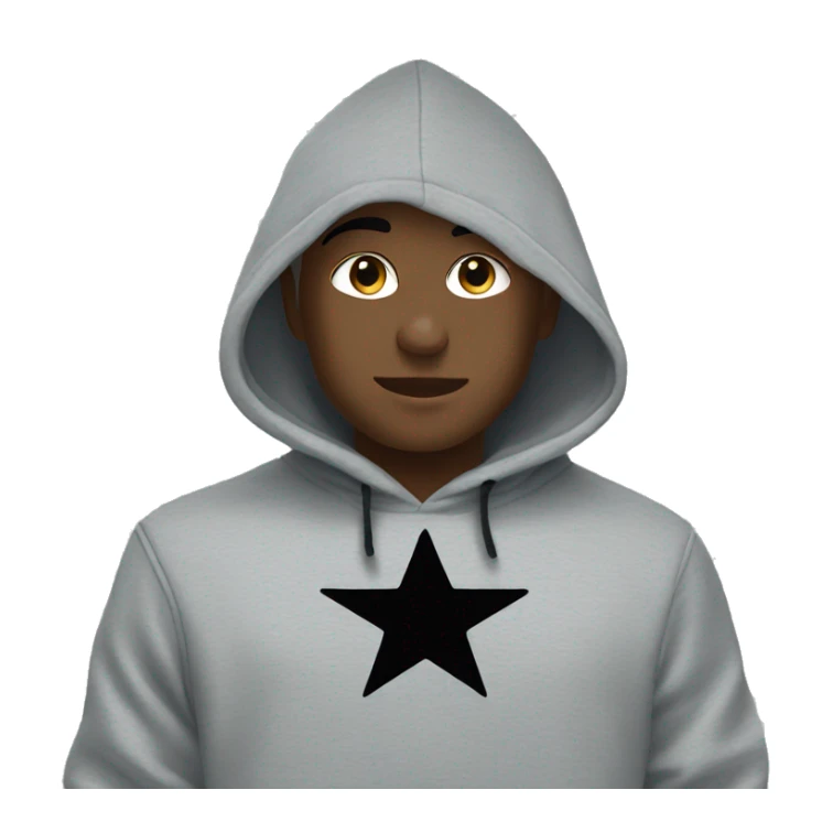 Gray Nike hoodie with a black star  sticker