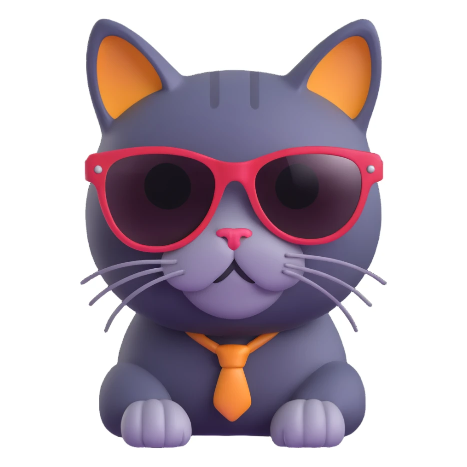 cat wearing sunglasses sticker